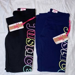 2 Pair of Justice leggings Size: L (12/14) Girl